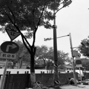 照明指路上网拍违章 一杆多能 小灯杆发挥大作用