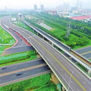 宾水西道延长线跨津沧高速立交完工 即将通车