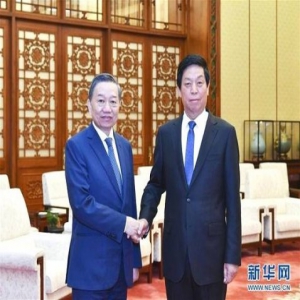 栗战书会见越共中央政治局委员、越南公安部部长苏林