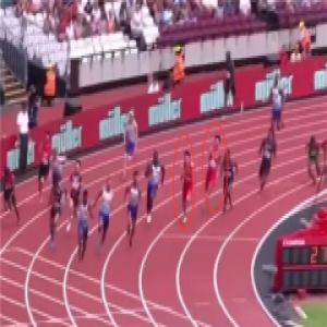 谢震业受伤 因交接棒失误差点摔倒