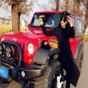 薛之谦前妻高磊鑫初冬郊游 倚豪车拍片霸气侧漏(图)