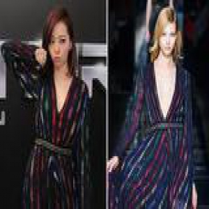 V领缝成鸡心领 这些女星穿大牌就是一个毁