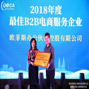 开门红，欧菲斯办公伙伴获2018年最佳B2B电商服务企业奖项