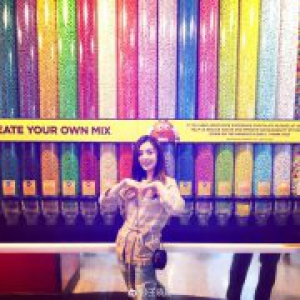 王晓晨晒满墙五彩糖果 张天爱留言认证“吃货晨”