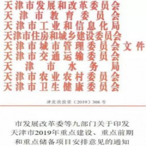 天津508个2019重点项目计划曝光，总投资1.5万亿！快来看看，哪个你最关心？